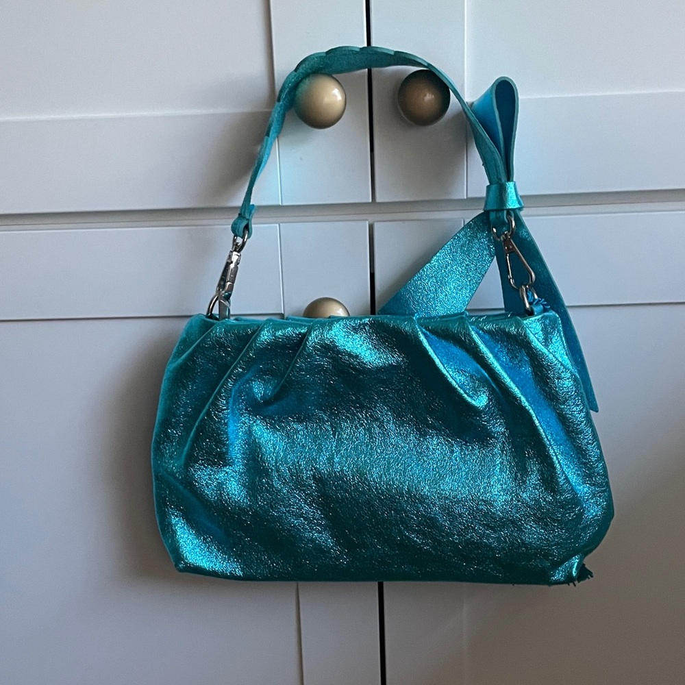 Desti Saint Metallic Turquoise Women's Covertible Clutch